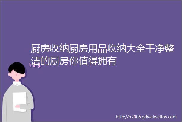 厨房收纳厨房用品收纳大全干净整洁的厨房你值得拥有